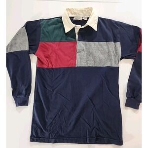 Northern Lakes By Above Average Rugby Polo Shirt Mens Med Colorblock Long Sleeve